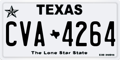 TX license plate CVA4264