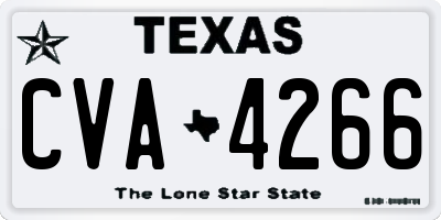 TX license plate CVA4266