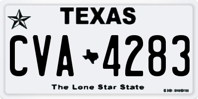TX license plate CVA4283