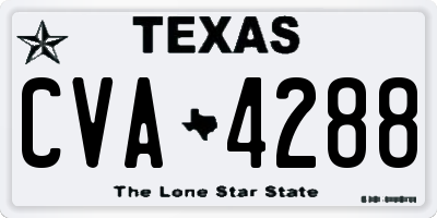 TX license plate CVA4288