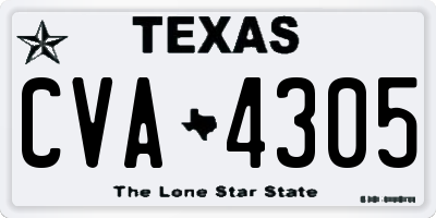 TX license plate CVA4305