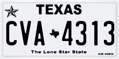 TX license plate CVA4313