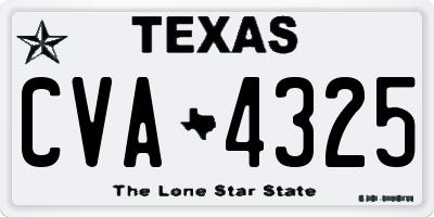 TX license plate CVA4325