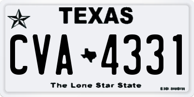 TX license plate CVA4331