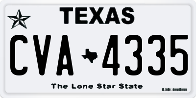 TX license plate CVA4335