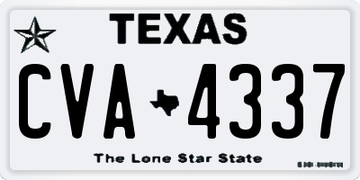 TX license plate CVA4337