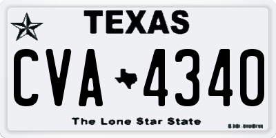 TX license plate CVA4340