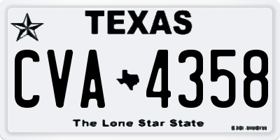 TX license plate CVA4358