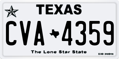 TX license plate CVA4359