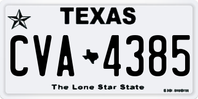 TX license plate CVA4385