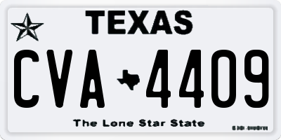 TX license plate CVA4409