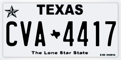 TX license plate CVA4417
