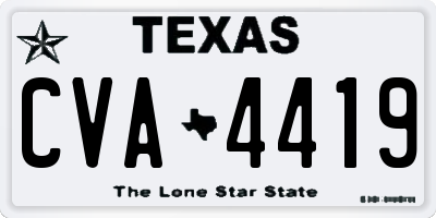 TX license plate CVA4419