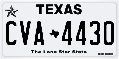 TX license plate CVA4430