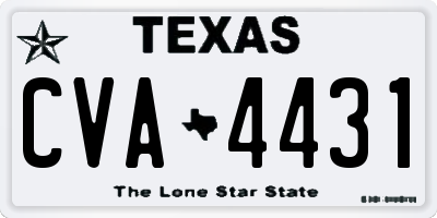 TX license plate CVA4431