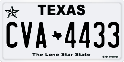TX license plate CVA4433