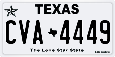 TX license plate CVA4449