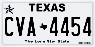 TX license plate CVA4454