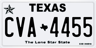 TX license plate CVA4455