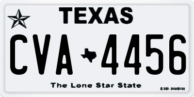 TX license plate CVA4456