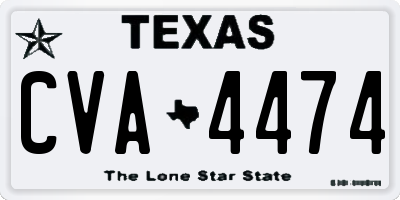 TX license plate CVA4474