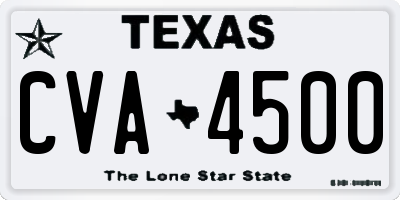 TX license plate CVA4500
