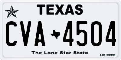 TX license plate CVA4504