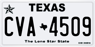 TX license plate CVA4509