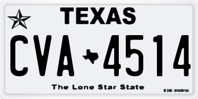 TX license plate CVA4514