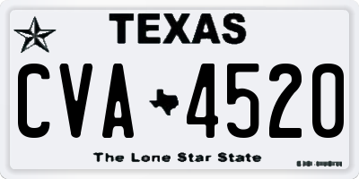 TX license plate CVA4520