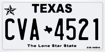TX license plate CVA4521