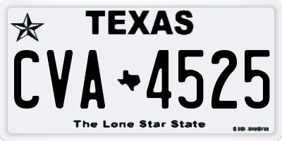 TX license plate CVA4525