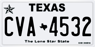 TX license plate CVA4532