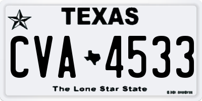 TX license plate CVA4533