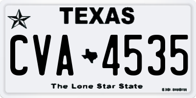 TX license plate CVA4535