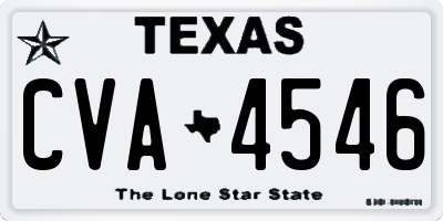 TX license plate CVA4546