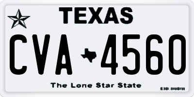 TX license plate CVA4560