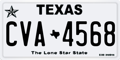 TX license plate CVA4568