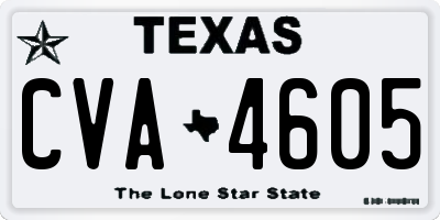 TX license plate CVA4605
