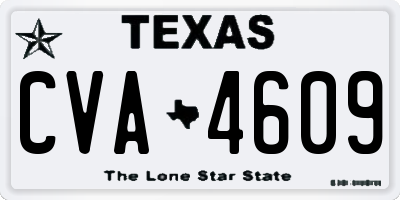 TX license plate CVA4609