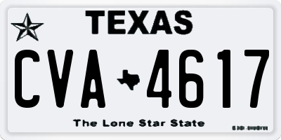 TX license plate CVA4617
