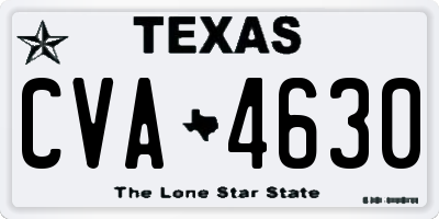 TX license plate CVA4630