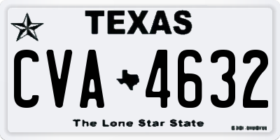 TX license plate CVA4632