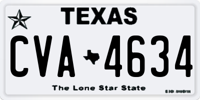 TX license plate CVA4634