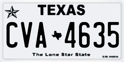 TX license plate CVA4635