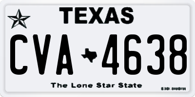 TX license plate CVA4638
