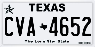 TX license plate CVA4652