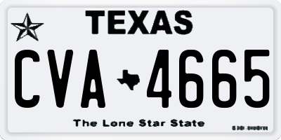 TX license plate CVA4665
