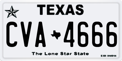 TX license plate CVA4666
