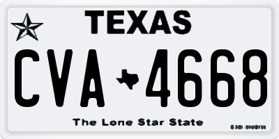 TX license plate CVA4668
